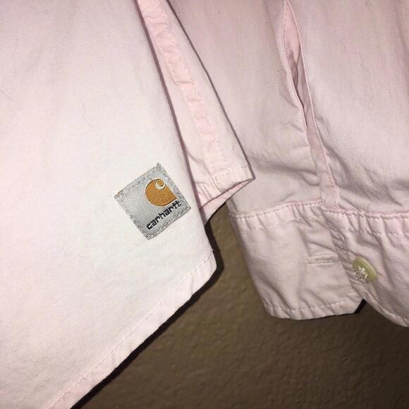 Carhartt Womens Button Front Shirt Long Sleeve Pink - Picture 3 of 5